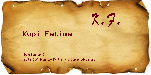 Kupi Fatima névjegykártya